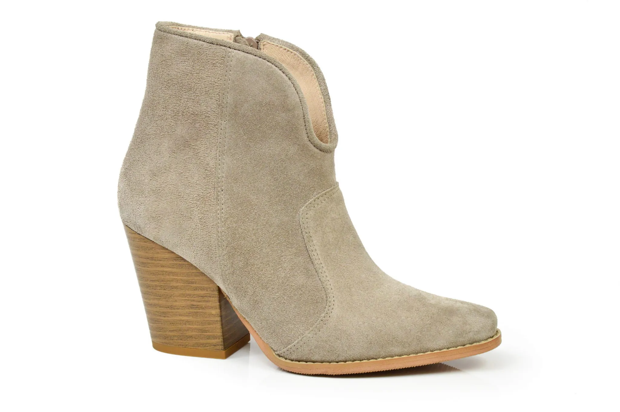 3380 cappuccino welur kowbojki damskie